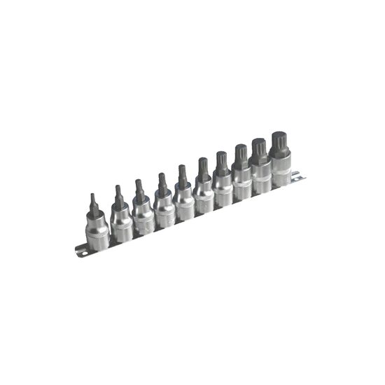 Set biti spline XZN, M4 - M18, antrenor tubulara 1/2", 10 piese, Asta