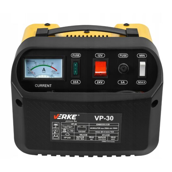 Redresor auto 20 amperi 12V / 24V, pentru baterii cu capacitate 100-250 Ah, Verke