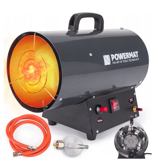 Tun pentru caldura pe gaz cu termostat 45 KW, incalzitor industrial, Powermat