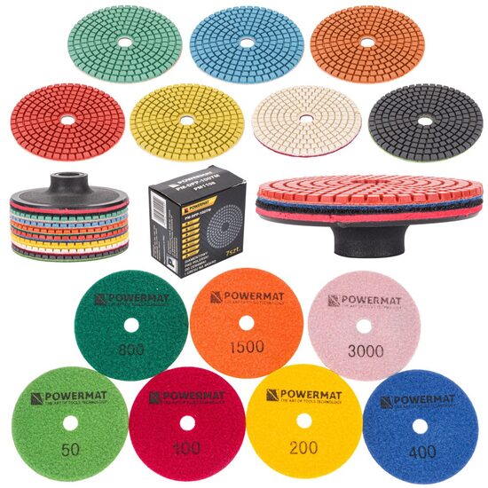 Set 7 discuri diamantate pentru slefuit Powermat 