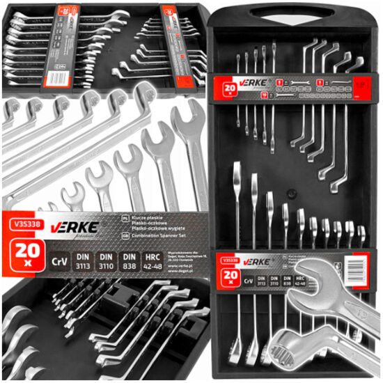 Set chei fixe si inelare combinate 20 piese 6-32mm Verke