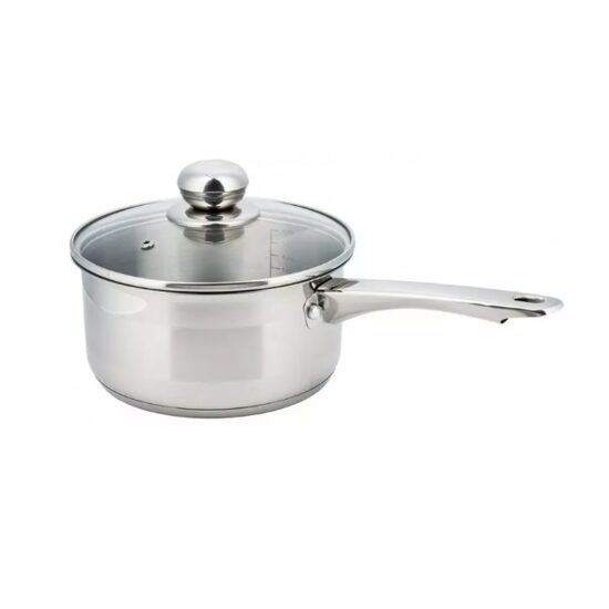Cratita din inox cu coada si capac, 12 cm, 0.5 L, Kinghoff