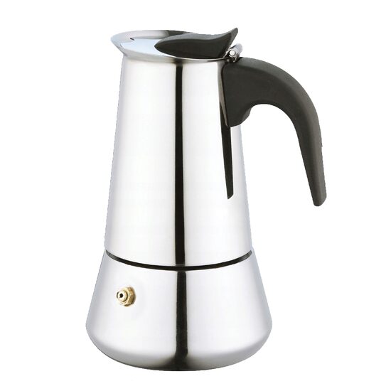 Aparat pentru prepararea manuala a cafelei espresso, utilizare pe aragaz, culoare argintiu, 4 cesti, capacitate 200 ml, Kinghoff