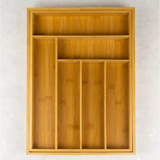 Cutie pentru tacamuri din bambus, cu 8 compartimente, pentru sertar, 52x43x5 cm  Kinghoff