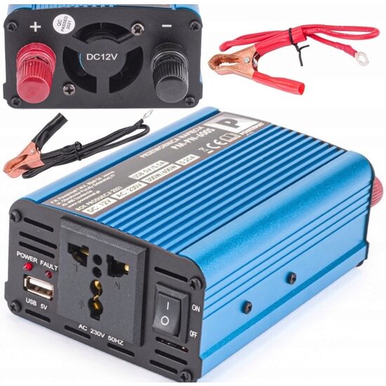 Convertor de tensiune auto, invertor tensiune  12V 230V 600 W, Powermat