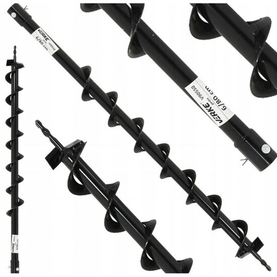 Burghiu pamant 6 cm x 80 cm, pentru motoburghiu, Verke