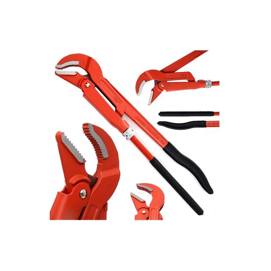 Cheie reglabila pentru tevi, suedeza, 1.5", cu falci, Silver