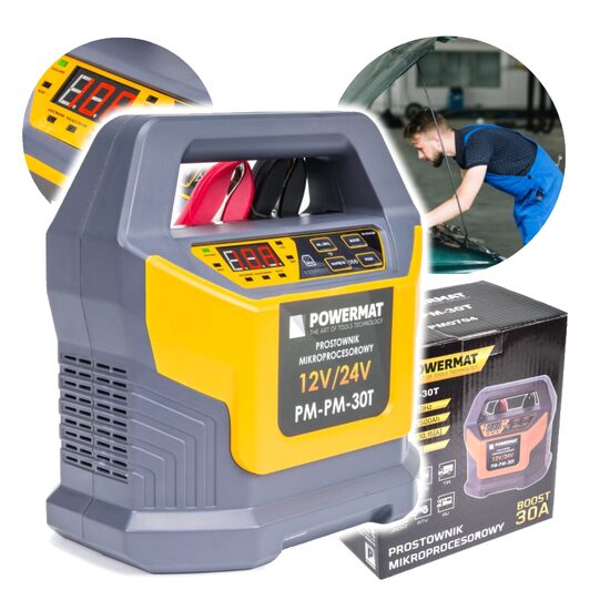 Redresor auto cu microprocesor, 6V-12V 30T, Powermat