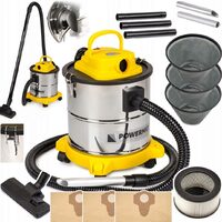 Aspirator cu Filtru HEPA 2 in 1, putere 2000W 20 litri pentru semineu cenusa, Powermat