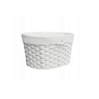 Cos organizator pentru cosmetice, oval, alb, 35x24x16 cm, Sepio