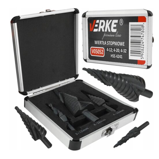 Set burghiu conic 4 - 32 mm, 3 piese,  HSS 4241, Verke