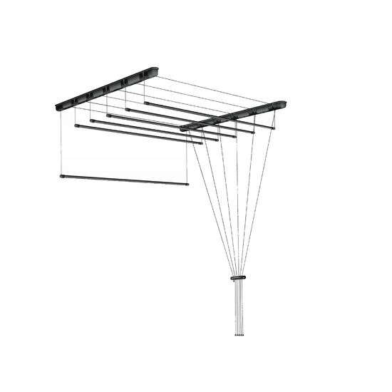 Uscator rufe de tavan, 6x120 cm, negru, Sepio