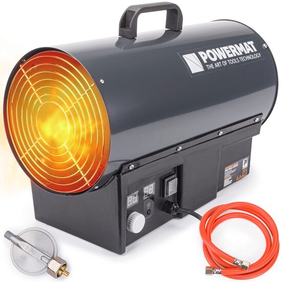 Tun pentru caldura pe gaz cu termostat 25 KW, incalzitor industrial, Powermat