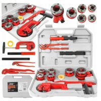 Trusa pentru filetat tevi 10 piese, 1/4 ", 3/8", 1/2 ", 3/4", 1 ", 1-1 / 4" Verke