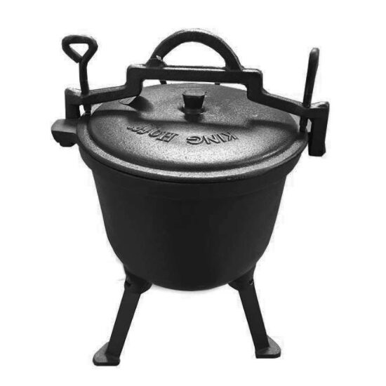 Ceaun din fonta emailata cu picioare si capac, 10litri, negru, Kinghoff