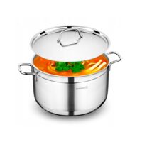 Oala cu capac din inox, 20x10cm 3.5litri, compatibila cu toate tipurile de aragaz, Korkmaz