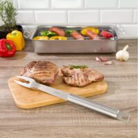 Furculita pentru gratar, inox, 43.5 cm, Kinghoff