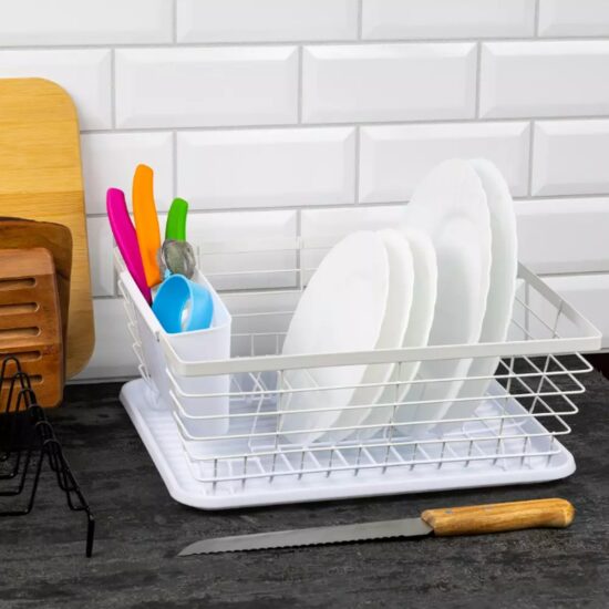 Suport de vase, otel-plastic, 36,3 x 30,2 x 14,5 cm, alb, Kinghoff