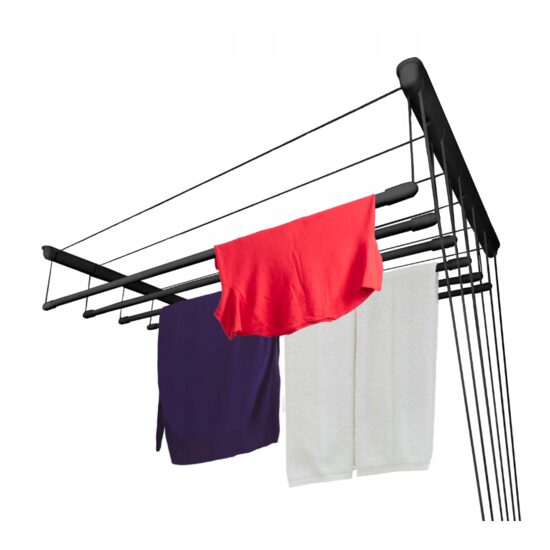 Uscator rufe de tavan, 6x130 cm, negru, Sepio