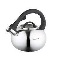  Fierbător tradițional cu fluier fabricat din inox, ceainic 2.5 litri, 15-22 cm, argintiu, Klausberg