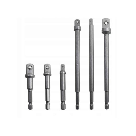 Set 6 adaptoare 1/2, 1/4, 3/8, 50mm, 150mm, Silver