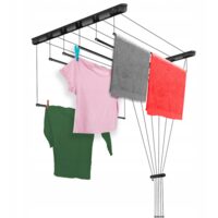 Uscator rufe de tavan, 6x150 cm, negru, Sepio