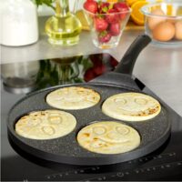 Tigaie din marmura pentru oua si clatite, 26.5 cm, negru, Kinghoff