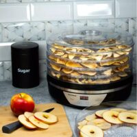 Deshidrator, uscator de alimente cu ecran digiral Led, 5 tavi inox, 350 W, control digital 35-68 °C, Klausberg