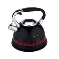  Fierbător tradițional cu fluier fabricat din inox, ceainic 2.7 litri, 22-22.5 cm, negru, Klausberg