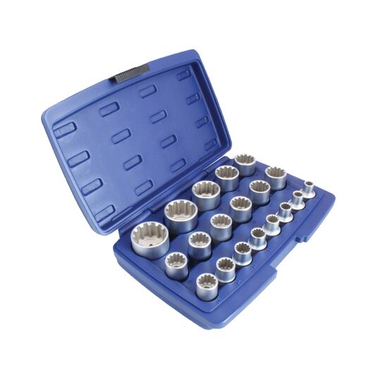 Trusa tubulare Vario Plus 12 colturi, 8 - 32 mm, 1/2", 19 piese, Asta
