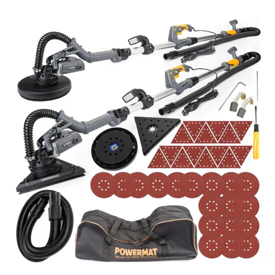 Set masina slefuit 2 in 1 tip girafa pentru pereti, tavan, colturi, telescopica, Powermat