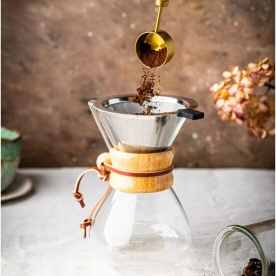 Recipient pentru cafea din sticla, 10 filtre, capacitate 400 ml, KingHoff