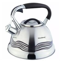  Fierbător tradițional cu fluier fabricat din inox, ceainic 3 litri, 22-22.5 cm, argintiu, Klausberg