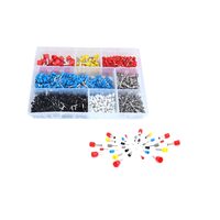 Set pini terminali izolati, sertizabili, borne electrice de imbinare, 1200 piese, Asta