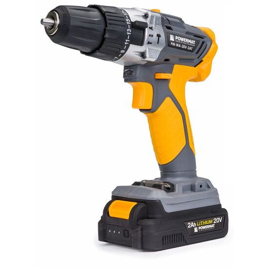 Masina gaurit cu percutie  2 acumulatori 20V2Ah, bormasina, filetanta, Powermat