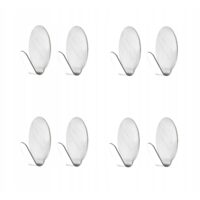 Set 8 agatatori cuier autoadezive, inox, ovale Sepio