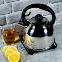  Fierbător tradițional fabricat din inox, ceainic 2 litri, 18-23 cm, argintiu, Lilac, Kassel