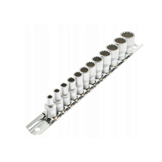 Set tubulare 12 colturi, inch, cuplare 1/4", 12 piese, Asta