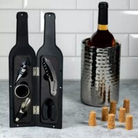 Set accesorii pentru vin, 5 elemente, husa tip sticla, Kinghoff