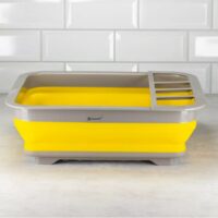 Suport pentru vase si tacamuri, plastic, 36,5 x 31 x 18ncm, galben, Kassel