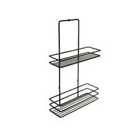 Raft pentru baie cu doua etajere, 37x8x23 cm, metalic, negru Sepio
