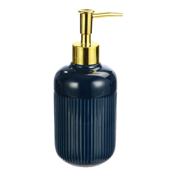 Dozator manual de sapun lichid, 250ml, ceramica, albastru marin, Sepio
