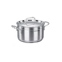 Oala cu capac din inox, 22x12cm 4litri, compatibila cu toate tipurile de aragaz, Korkmaz