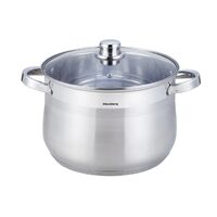 Oala din inox cu capac din sticla, 34cm, fund termic multistrat, 22.4l Klausberg