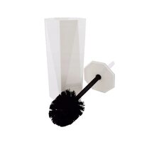 Set perie wc cu suport, model diamant, alb Sepio
