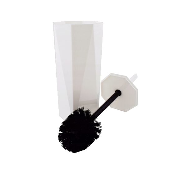 Set perie wc cu suport, model diamant, alb Sepio
