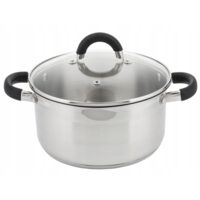 Oala din inox 3litri cu capac, 20 cm,fund termic multistrat, Kinghoff