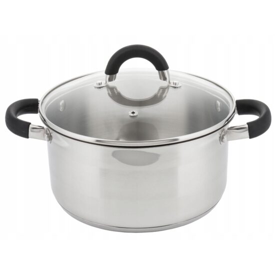 Oala din inox 3litri cu capac, 20 cm,fund termic multistrat, Kinghoff