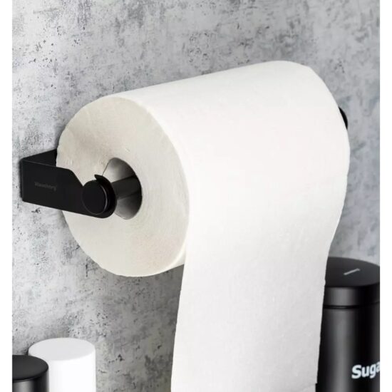 Suport pentru prosoape de bucatarie, servetele, 33 x 3.5 x 10.8 cm otel, negru, Klausberg