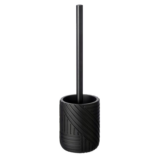 Perie wc cu suport, negru mat, design modern, model 3D, Sepio
